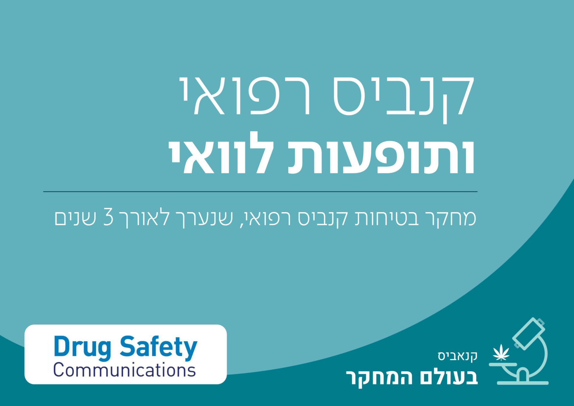 באנר גרפי: מחקר בטיחות קנביס רפואי, שנערך לאורך 3 שנים